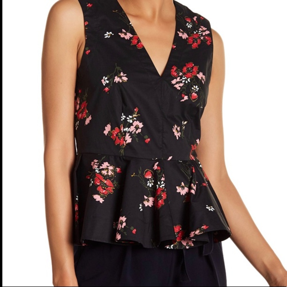 **NEW** Rebecca Taylor V-Neck Peplum Tank Top